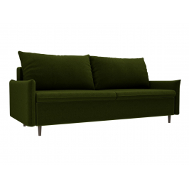 Прямой диван Хьюстон микровельвет зеленый