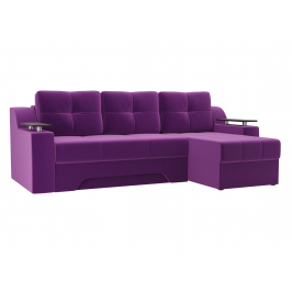 Угловой диван Сенатор, микровельвет, правый угол (фиолетовый)